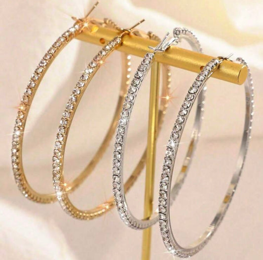 Rhinestone Hoop Earrings